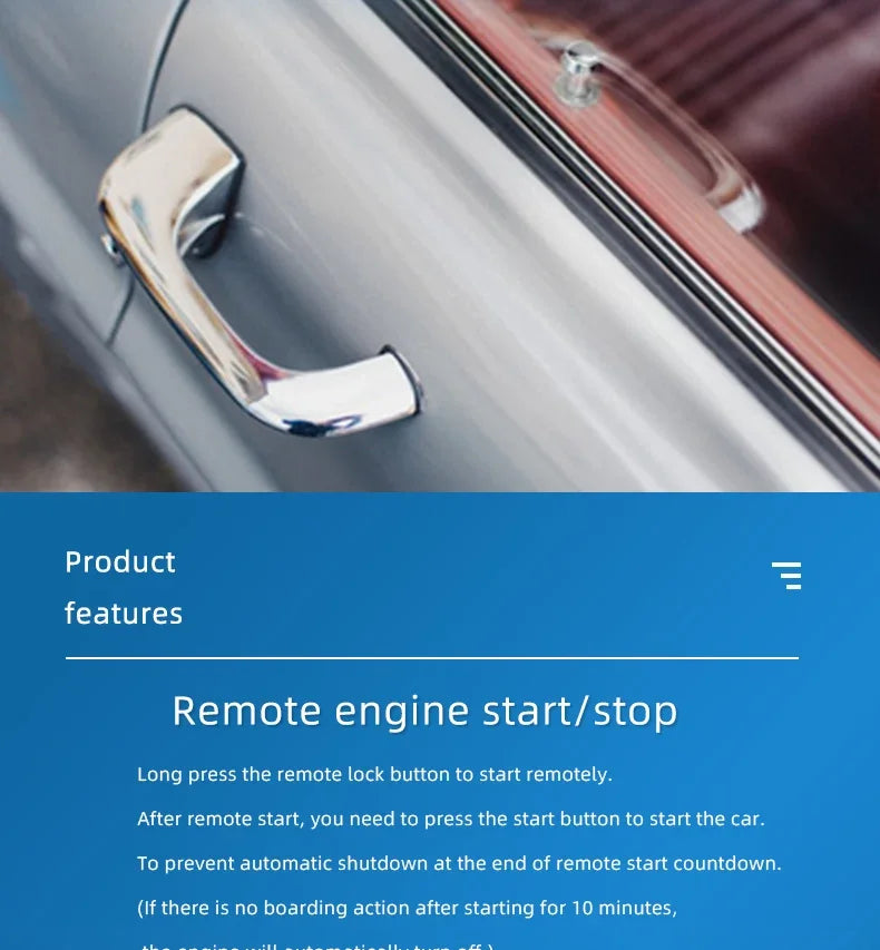 Universal Car Push Button Start Stop Keyless Entry Starter System Cell Phone Bluetooth APP PKE Remote Control Ignition Car Alarm