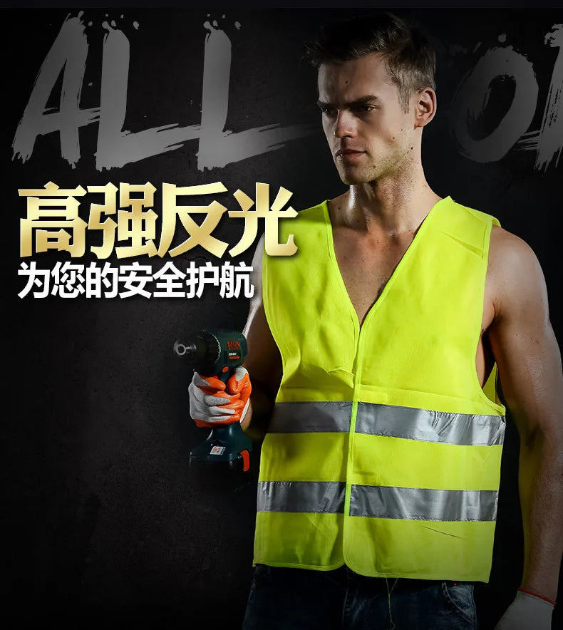 1Pc Reflective Strip Vest Car Emergency Fluorescent High Visibility Safety Vest Motorcycle Jackets Reflective Clothing Hi-Vis
