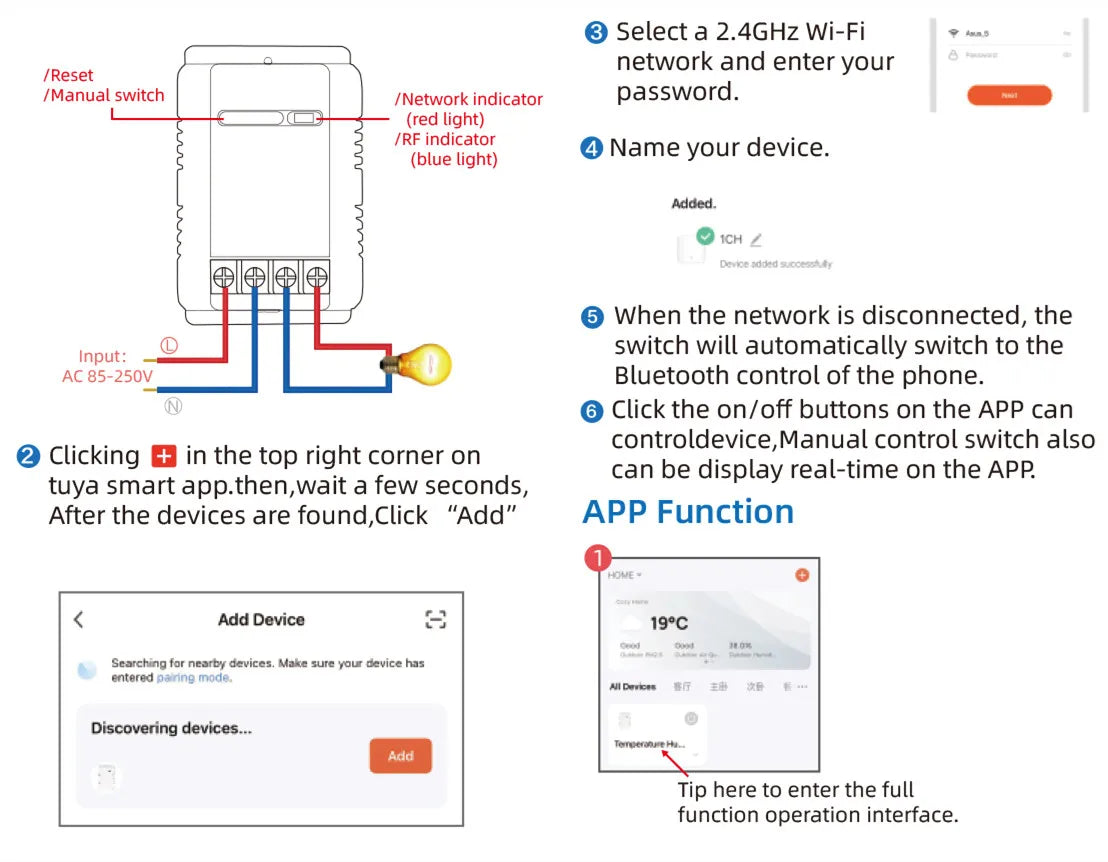 Tuya WiFi Switch 16A 3000W Wireless Control with Power Consumption Monitoring Temperature and Humidity Thermostat Alexa