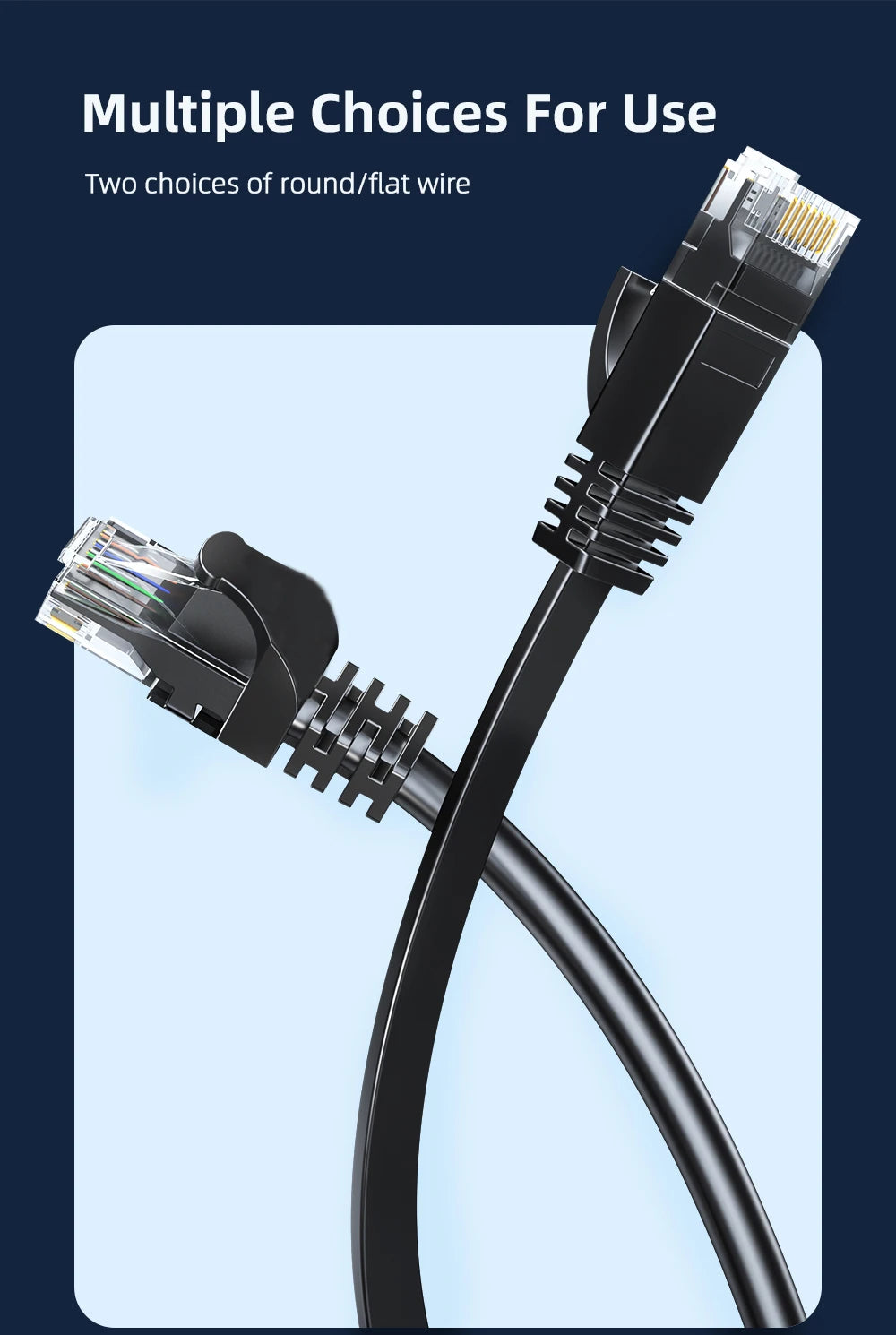 Cat6 Ethernet Cable  Gigabit High Speed 1000Mbps Internet Cable RJ45 Shielded Network LAN Cord for Laptop Router PC PS5 4 3 Xbox