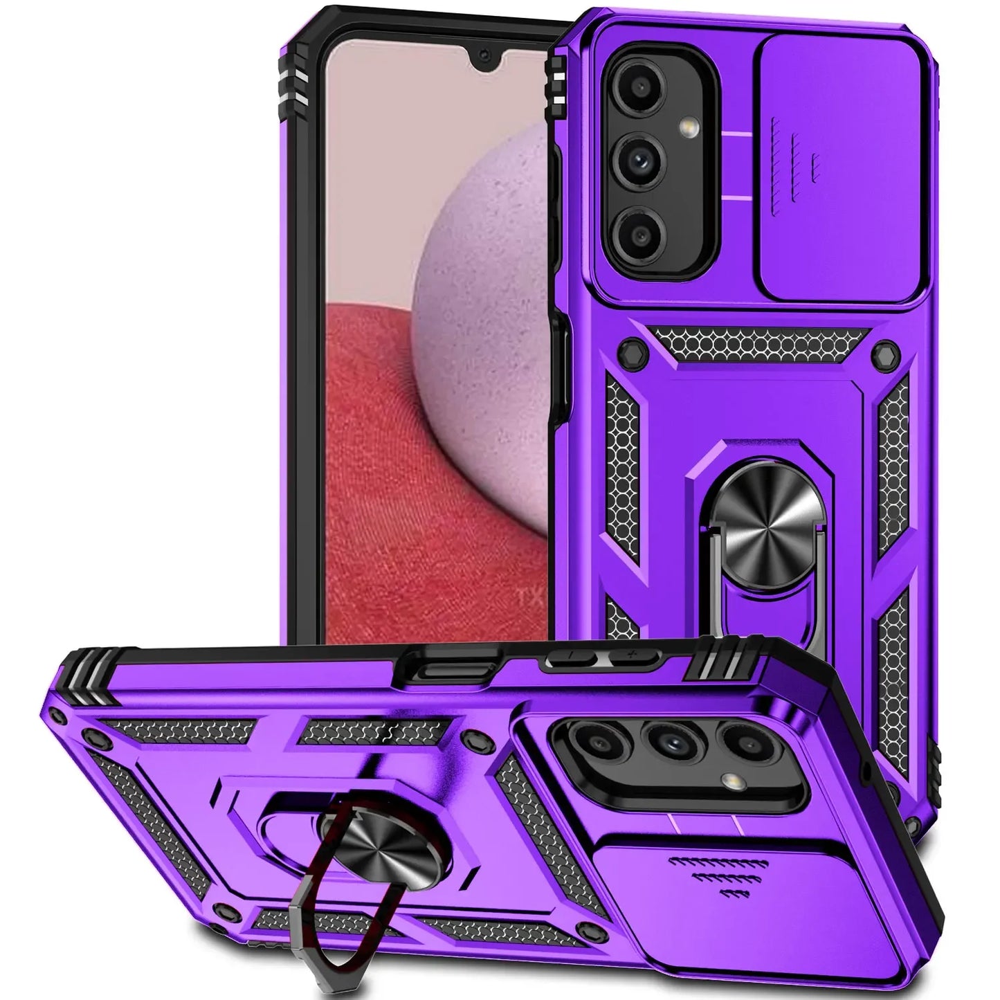 Armor Shockproof Phone Case For Samsung Galaxy S24 S23 S22 S21 S20 S10 Ultra S23FE S21FE Note 20 Lens Protect Ring Holder Cover