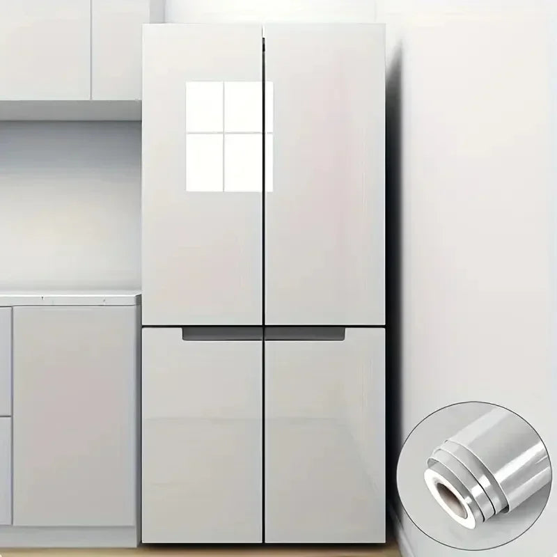 Glossy White Self-adhesive Kitchen Sticker, Water and Moisture Resistant for Countertop and Table Decoration, Cabinet Protection