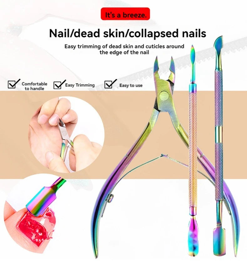 3PCS Manicure Tools Set Stainless Steel Nail File To Remove Dead Skin Manicure Tools Set Dead Skin Pliers