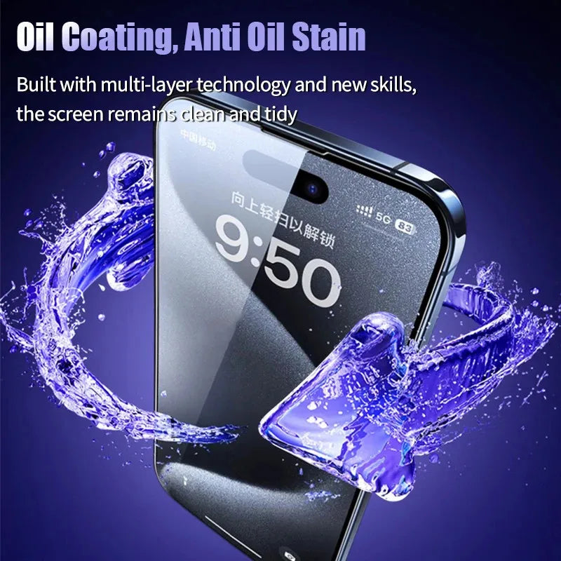 NNBILI 4Pcs Matte Ceramic Privacy Screen Protector Anti-Spy for iPhone 16 15 Pro Max 14 13 12 11 X XR XS Max Light Anti-Scratch