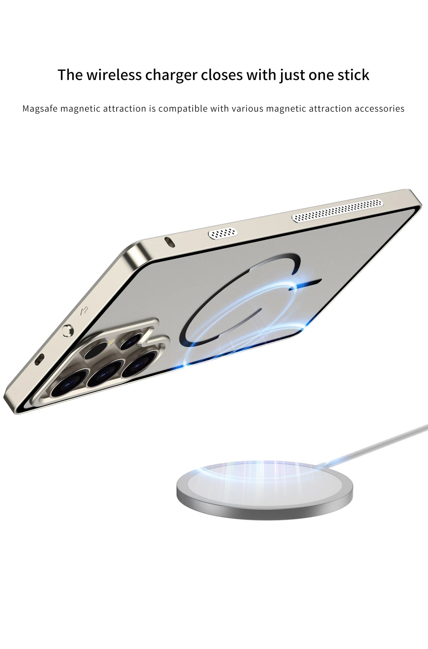 Case for Samsung S25 ULTRA Ultra S24 PLUS S23 Thin Aluminum Alloy Metal Transparent Heat Dissipation Magnetic Back Cover