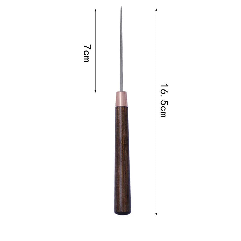 1PC/8PCS Awl Pricker Hole Maker Tool Punch Sewing Stitching Leather Craft Wooden Handle