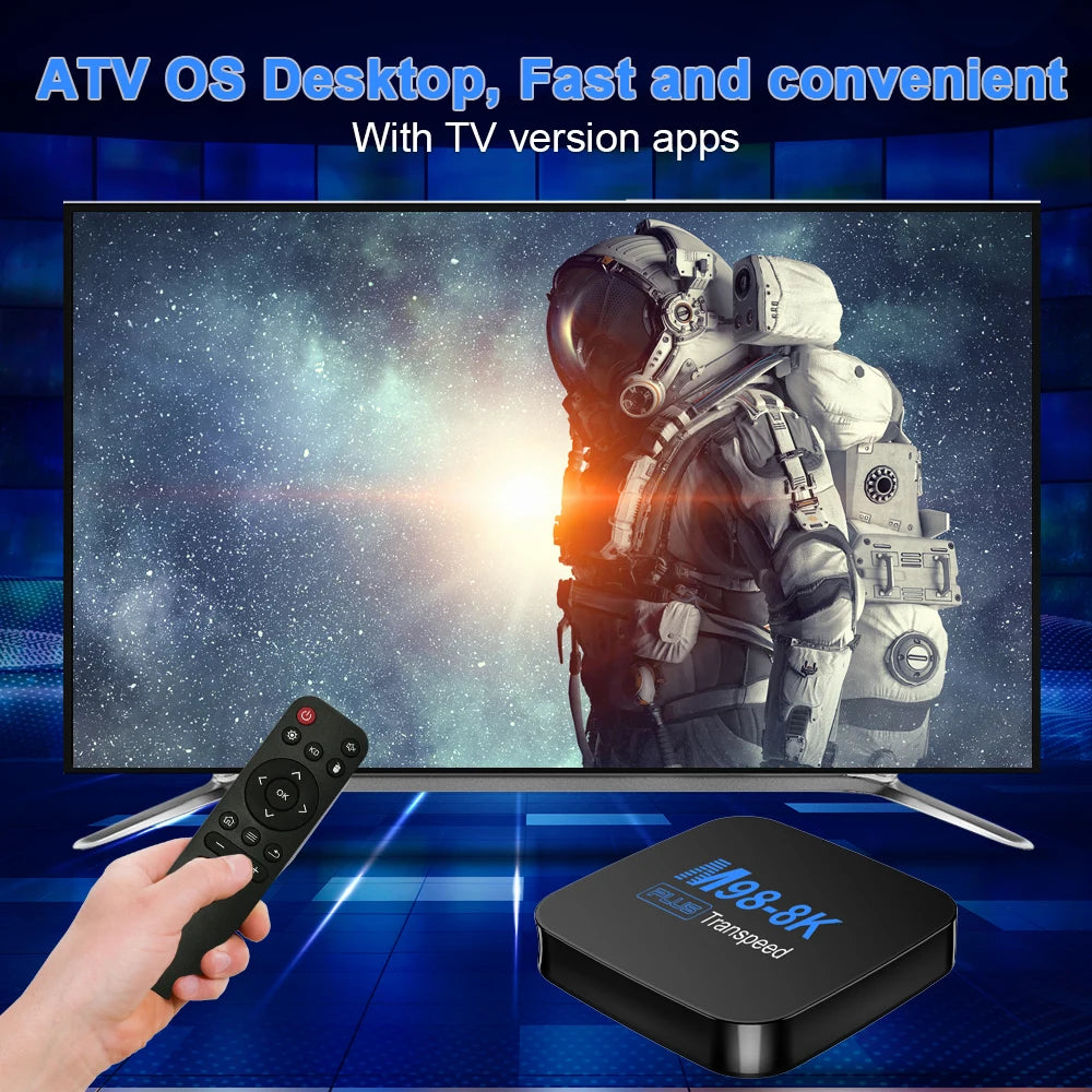 Transpeed ATV Android 13 TV Box Allwinner H618 With TV Apps BT5.0 Dual 100M Wifi Support 8K Video 3D Set Top Box