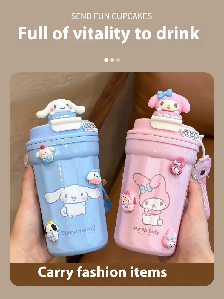 Cute Cartoon Children Insulated Cup With High Appearance 304 Stainless Steel Large Capacity Student Children Portable Water Cup