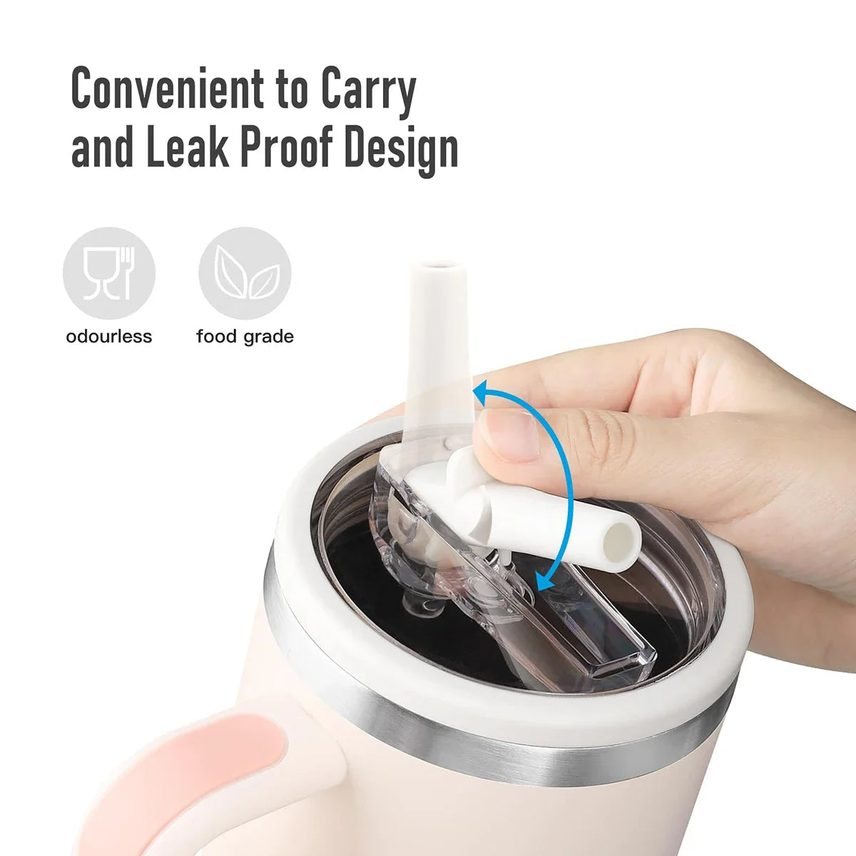 2 PCS 40Oz Tumbler Flip Straw Lid Replacement Fit for Stanley Quencher Spill Proof Splash Reusable Tumbler Cover for Stanley Cup