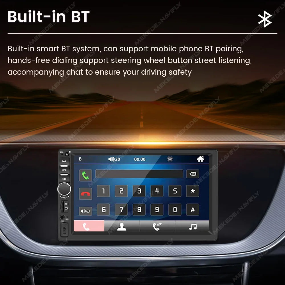 7 inch HD Touch Screen Universal Car Radio MP5 Multimedia Video Player Support BT SWC TF Camera FM radio MirrorLink carplay