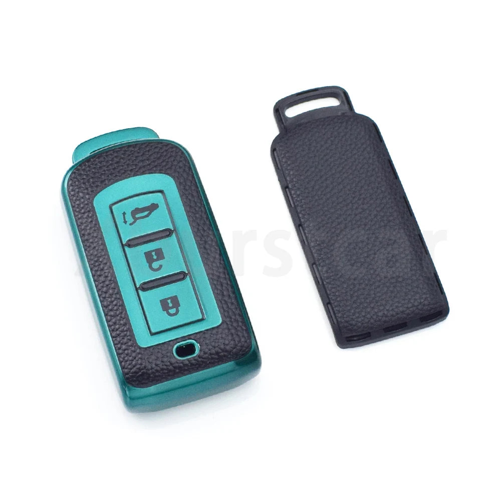 TPU Leather Auto Shell Fob Car Remote Key Case Cover for Mitsubishi Outlander ASX LANCER Pajero Sport Eclipse Cross Accessories