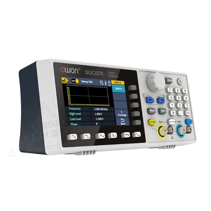 Owon 2-Ch function arbitrary waveform signal generator DGE2035/2070 30/70MHz 14bits, modulation, swept frequency, pulse, storage