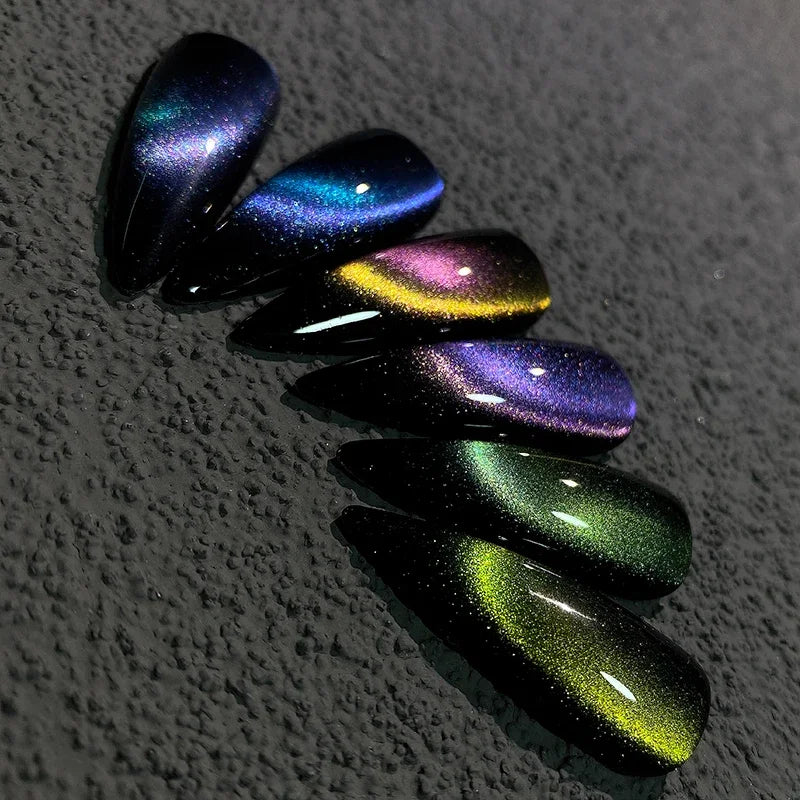 8ml 9D Rainbow Cat Eye Magnetic Nail Gel Phototherapy Adhesive Semi Permanent Nail Art Manicure Soak Off LED UV Gel