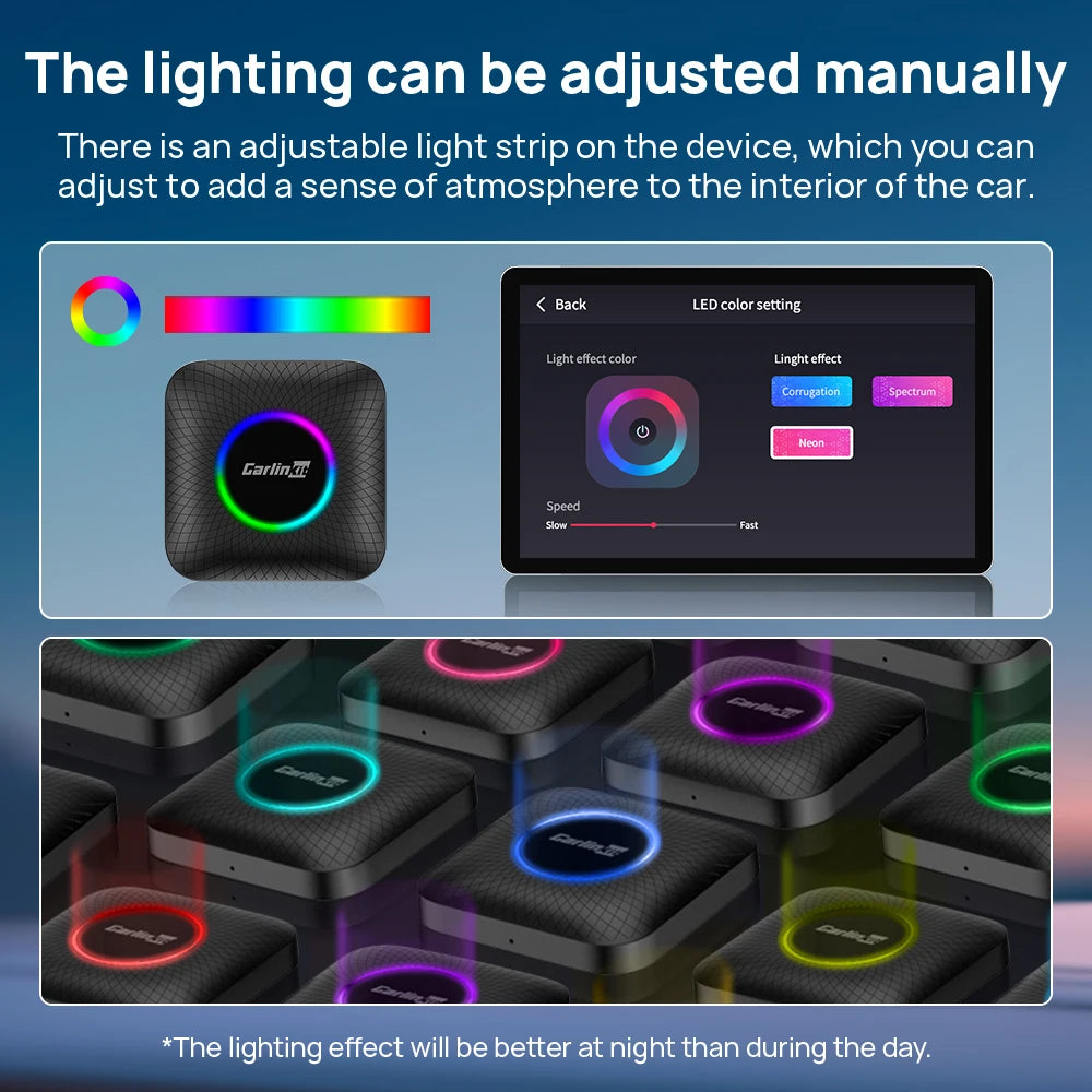 CarlinKit Android 13 SDM660 6225 CarPlay Ai Box LED 8-Cores Wireless Android Auto& CarPlay Car USB Adapter 64G 128G FOTA Upgrade