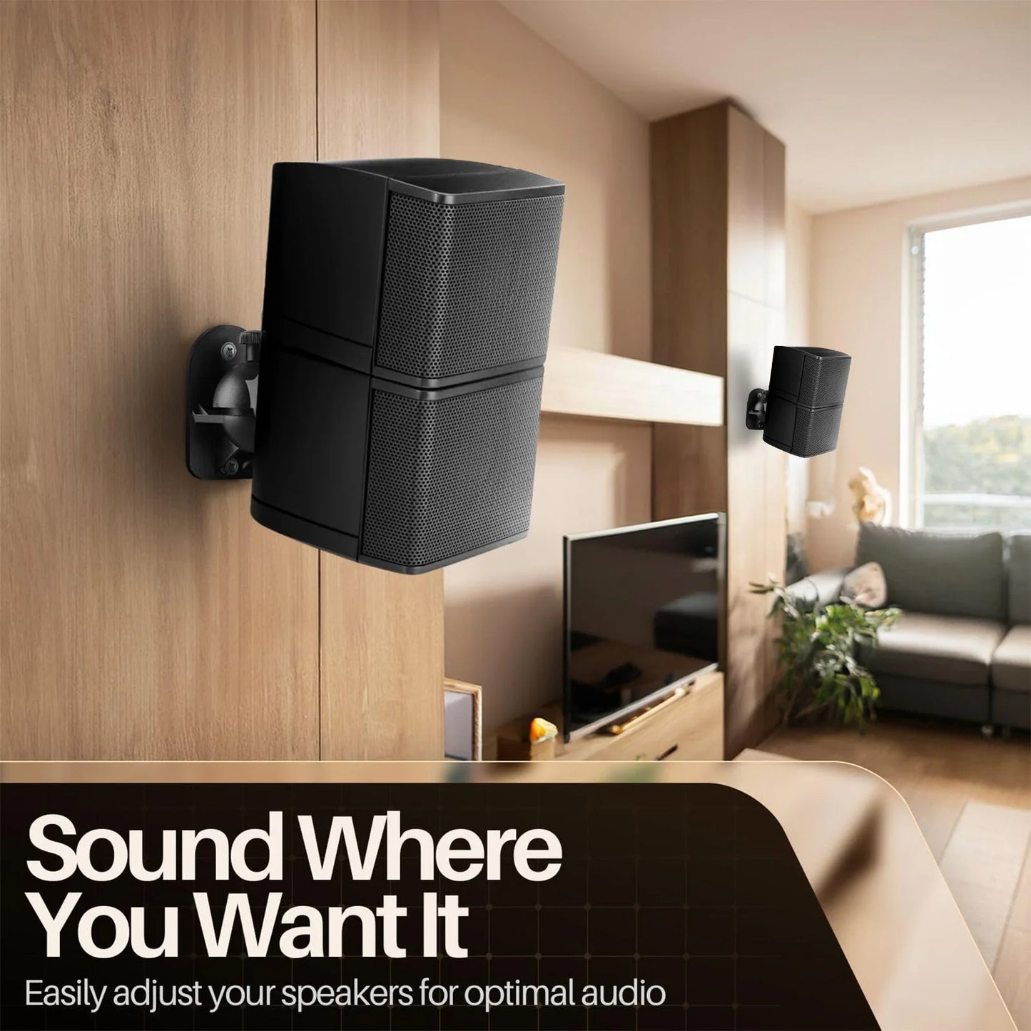 2 Pieces Speaker Wall Mount Bracket Enhanced Sound Space-saving Rugged Durable Small Speaker Wall-Mounted Accessory Audio Stands