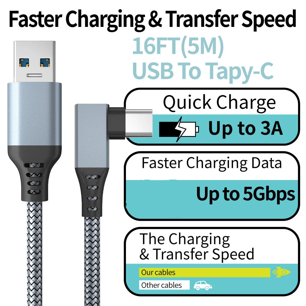 Link Cable 3 6 5M USB A To Type C For Oculus Quest 2 Quest2 Accessory Virtual Reality VR Glasses Smart 3D Helmet Headset Ocolus