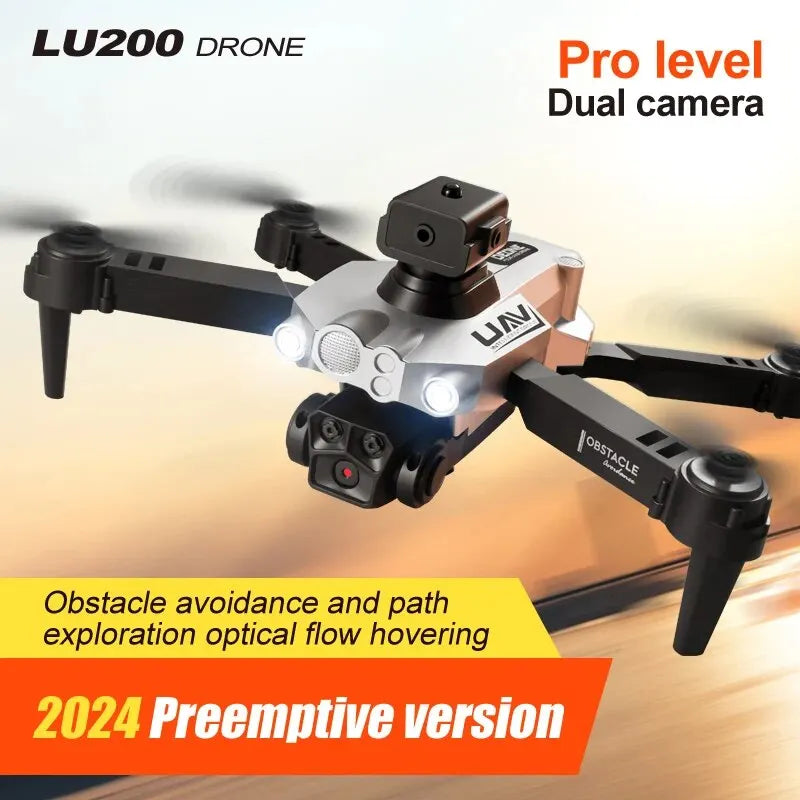 New LU200 PRO Drone 8K Professional 5G Wifi FPV Three Camera Optical Flow Localization 360° Obstacle Avoidance RC Quadcopter