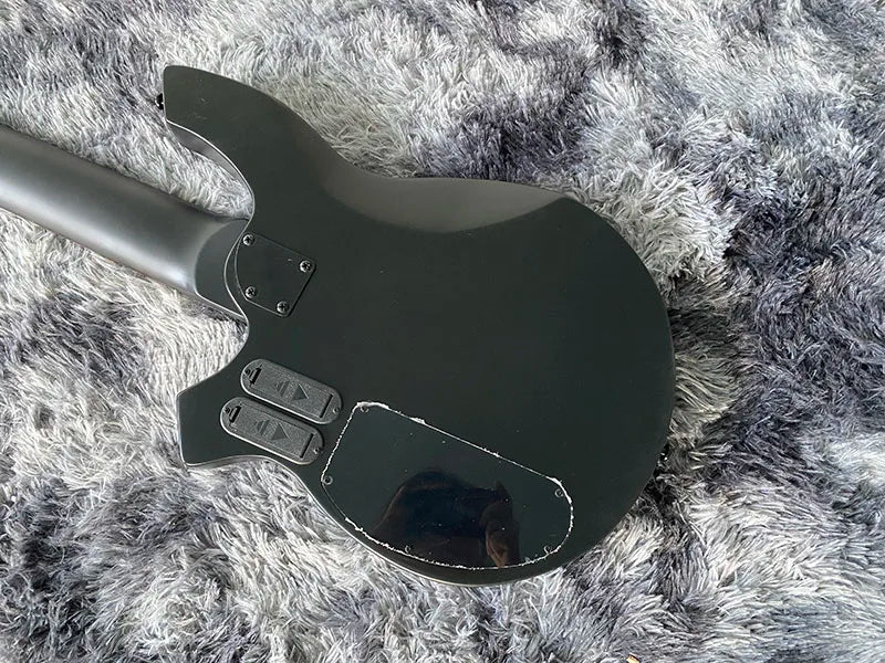 Chinese Electric Bass Guitar 6 Strings Matte Black Color Bass Wood Body And Maple Neck
