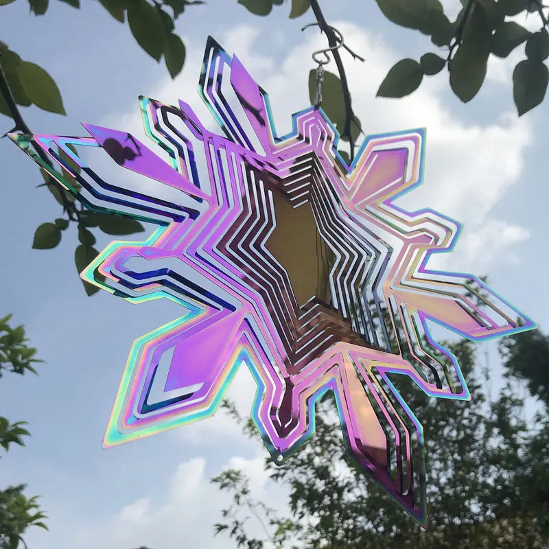 3D Wind Spinner Chime Heart Square Drop Shape Stainless Steel Rotating WindChime For Both Outdoor Garden And Indoor