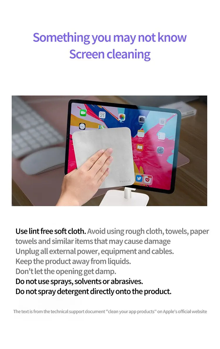 For Apple Polishing Cloth Microfiber Cleaning Wiper 16CM 1: 1 Original Phone Screen Cleaner Polish Cloth for iPhone iPad Tablet
