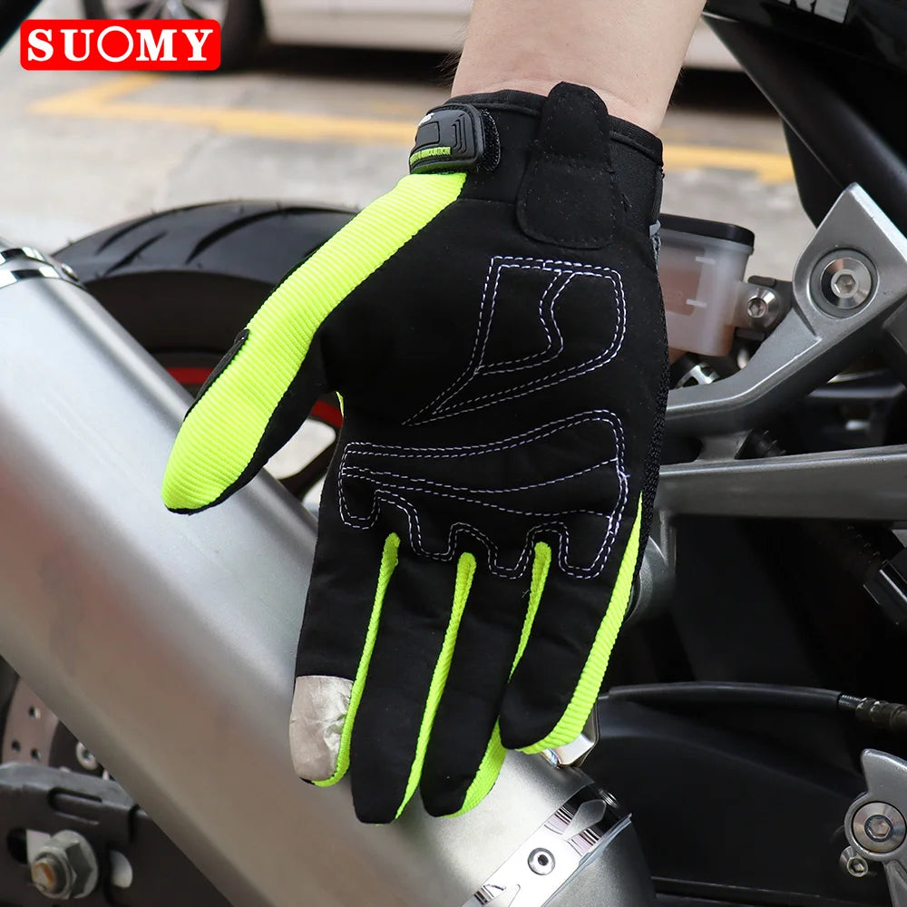 SUOMY Women Purple Motorcycle Gloves Touch Screen Full Finger Racing/Climbing/Cycling/Riding Sport Windproof Motocross Gloves