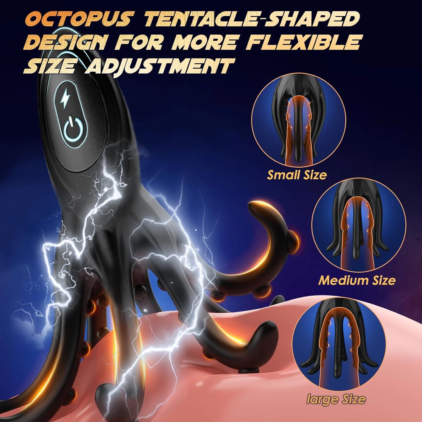 Male Masturbator Eelectroshock Tentacle Shaped Penis Vibrator 360° Wrapping Prostate Massager Handheld Adult Sex Toys for Men 18