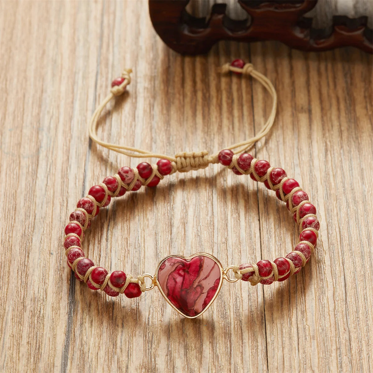 Handmade Natural Stone Bracelet Women Fashion Heart Purple Agates Beads Charm Braided Bracelets Boho Yoga Wrap Bangles Jewelry