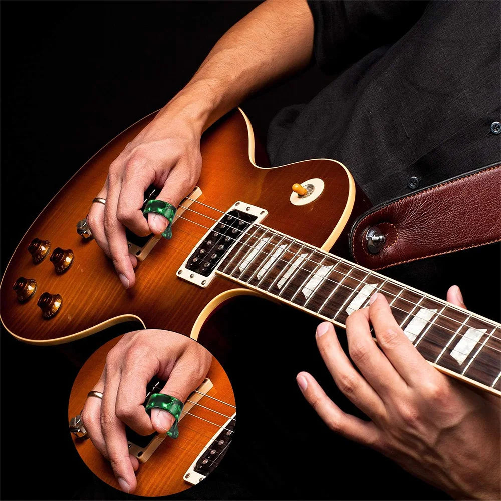 4Pcs Celluloid Guitar Thumb Picks Finger Picks Replacement Instrument Playing Accessories For Ukulele Electric Guitar