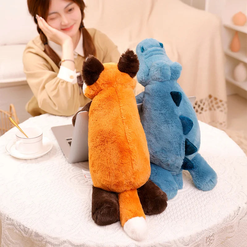 Cute Raccoon Crocodile Sloth Fox Animals Soft Plush Toys Sleeping Pillow Cartoon Stuffed Cushion