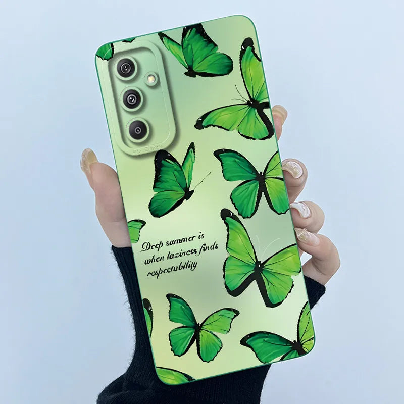 For Samsung Galaxy M34 M35 5G F34 5G Simplicity Flowers Liquid Shockproof Silicone Soft Phone Cover For SamsungM34 5G Case