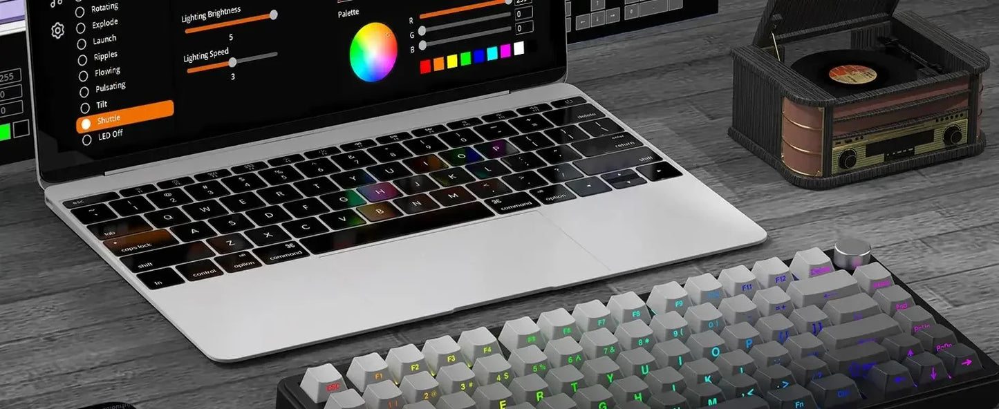 Attack Shark X85 Wireless Keyboard Game Mechanical Keyboard 75% RGB Tri-mode GASKET Structure Full-key Hot-swap Game Accessories