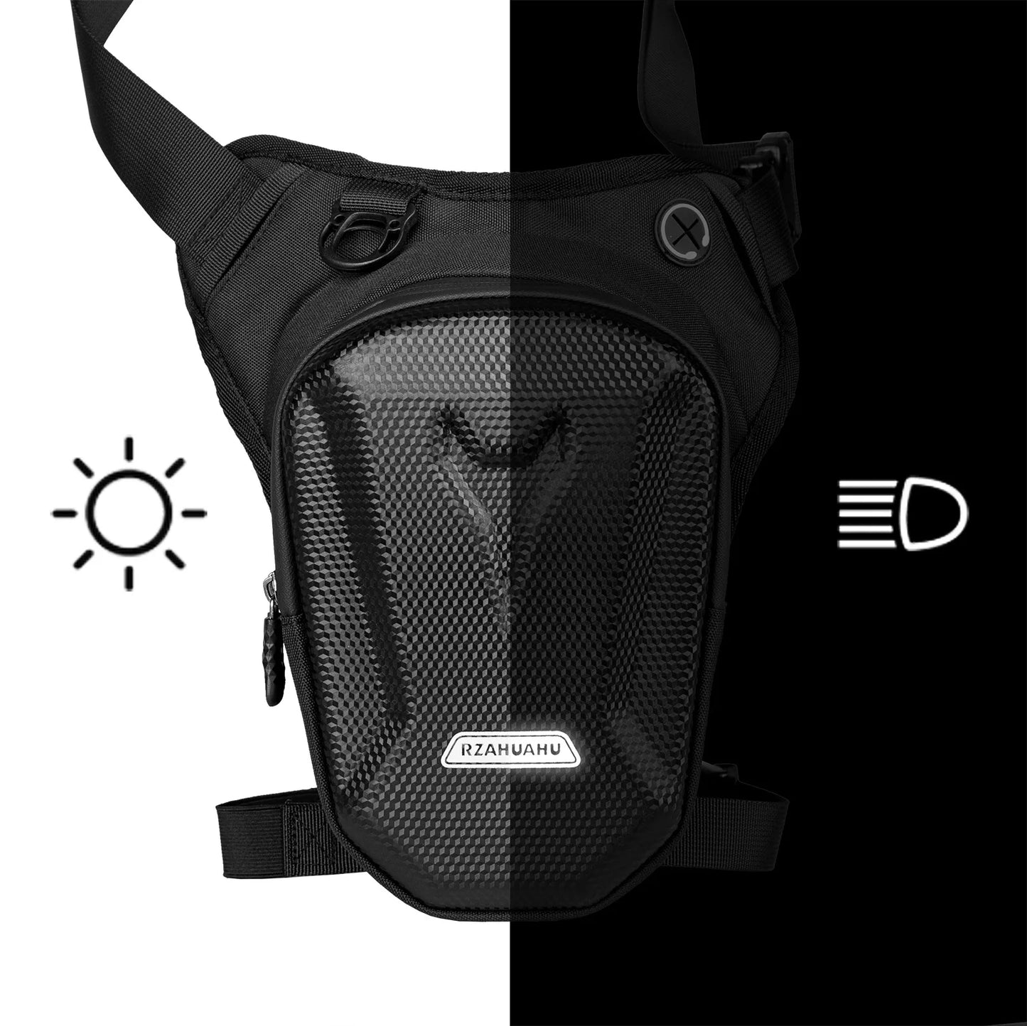 Motorbike Drop Waist Leg Bag EVA Hard Shell Motorcycle Leg Side Bag Outdoor Casual Waist Packs Bike Phone Purse Hip Bum Pack