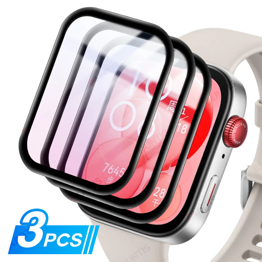 Screen Protector for Huawei Watch Fit 3 3D Curved Screen Protector for Huawei Watch Fit3 Ultra-HD Full Coverage Protective Film