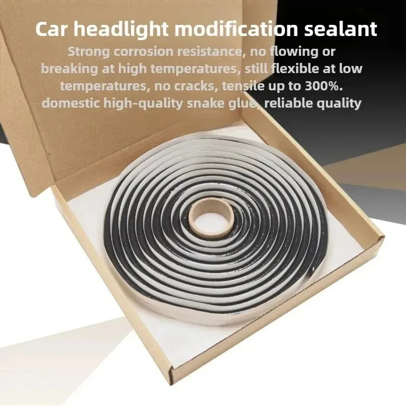 Butyl Rubber Glue Sealant 4m Waterproof Black Tape For RV Car Headlamps Window Door Windshield Headlight Retrofit Hot
