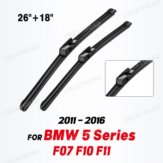 Wiper LHD Front Wiper Blades For BMW 5 Series F07 F10 F11 2011 - 2016 Windshield Windscreen Window Rain Brushes 26"+18"