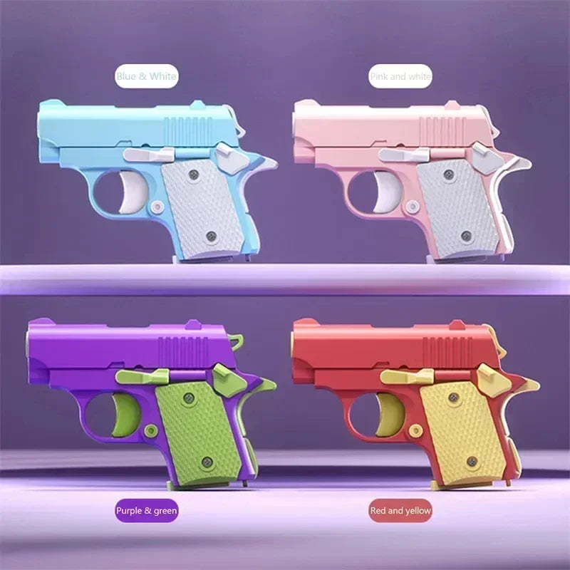 UNGH 3D Gravity Gun Straight Jump Mini Pistol Model Anti-stress Fidget Toys Children Push Card Stress Relief Toy for Kids Adult