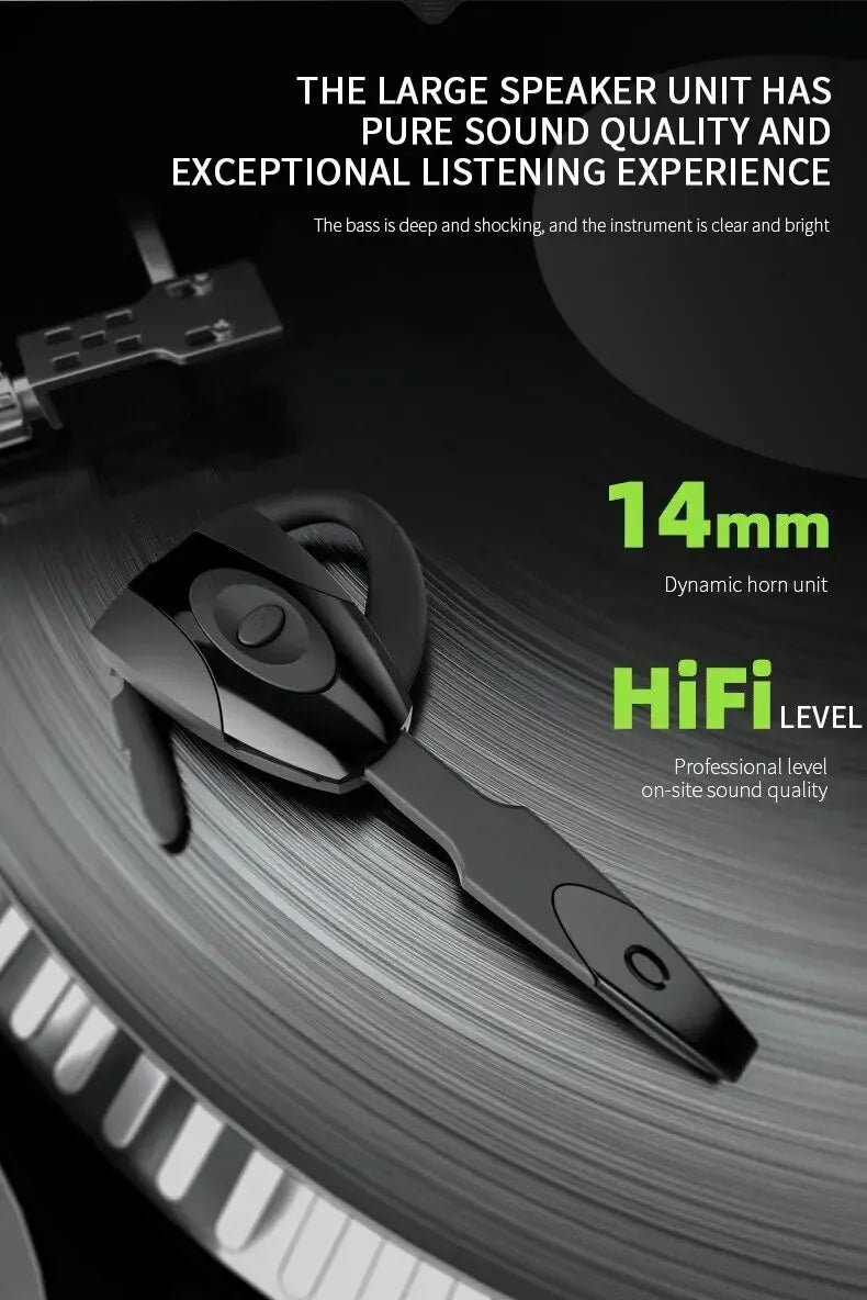 Bluetooth 5.0 Ear for PS3 Bluetooth Headset Wireless Handsfree Single Ear Hook Earphone Button Silica Gel Headphone with Mic