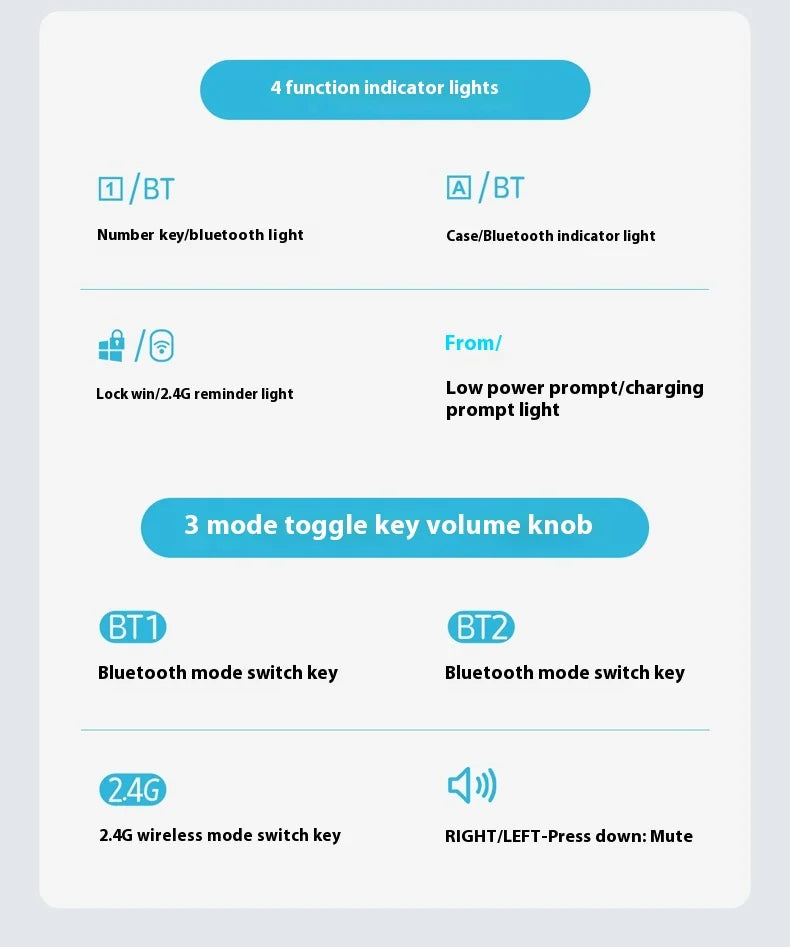 Ajazz Af98 Wireless Bluetooth Three-Mode Keyboard E-Sports Game Special Mechanical Touch Typing Office Computer Wired Keyboard
