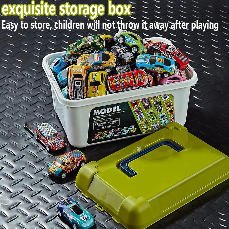 Kids Toys Car(50 PCS) Kid Toy Gift Set Mini Pull Back Cars Children's Toys Storage for Boys and Girls