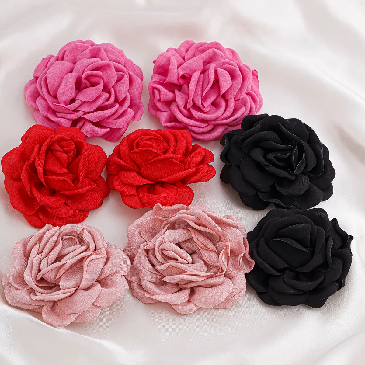 Salircon Exaggerated Large Rose Flower Earrings For Women 2024 Statement Pierced Stud Earrings Ladies Party Dinner Jewelry