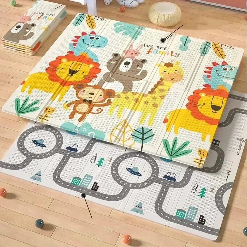 New Baby Folding Crawling Activity Mat Kids Cartoon Waterproof Crawling Game Carpet Double-sided Children's Carpet Soft Foam Pad