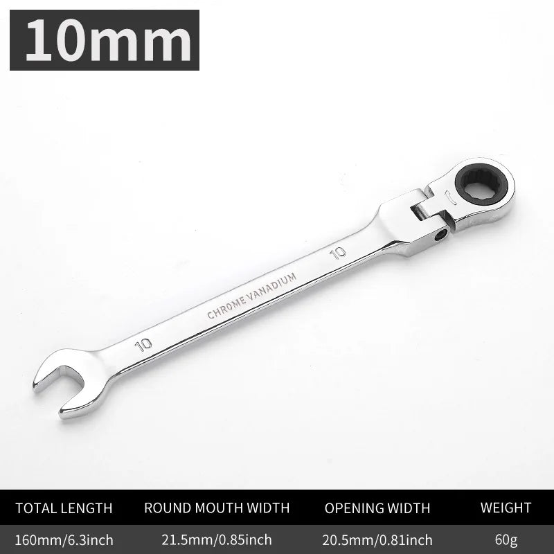 Flexible  Action Wrench Spanner Nut Tool Head  Metric Spanner Open End and Ring Wrenches Tool