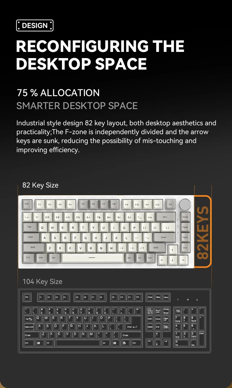 Attack Shark K85 Mag Customisable Mechanical Keyboard,Magnetic Switch,Hot-swappable,Metal Knobs,Suitable for FPS. games,Win&Mac