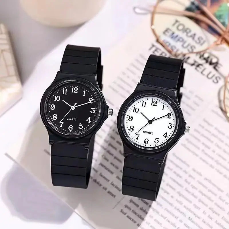 YIKAZE Exam Watch Silicone Strap Simple Women Watch Student Ladies Quartz Wristwatch Waterproof Round Small Dial for Women