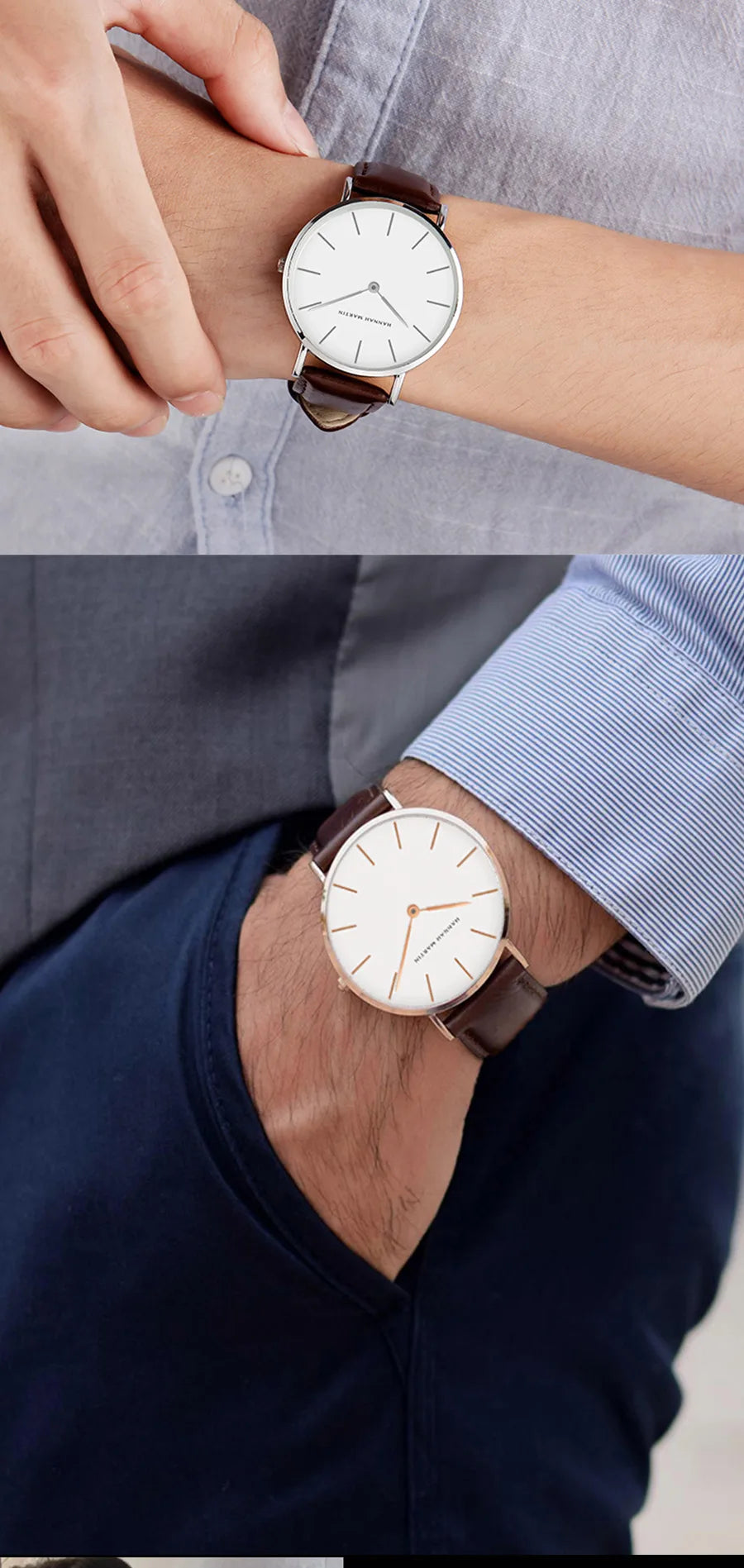 Hannah Martin Brand Fashion Japan Quartz Wrist Watches Silver