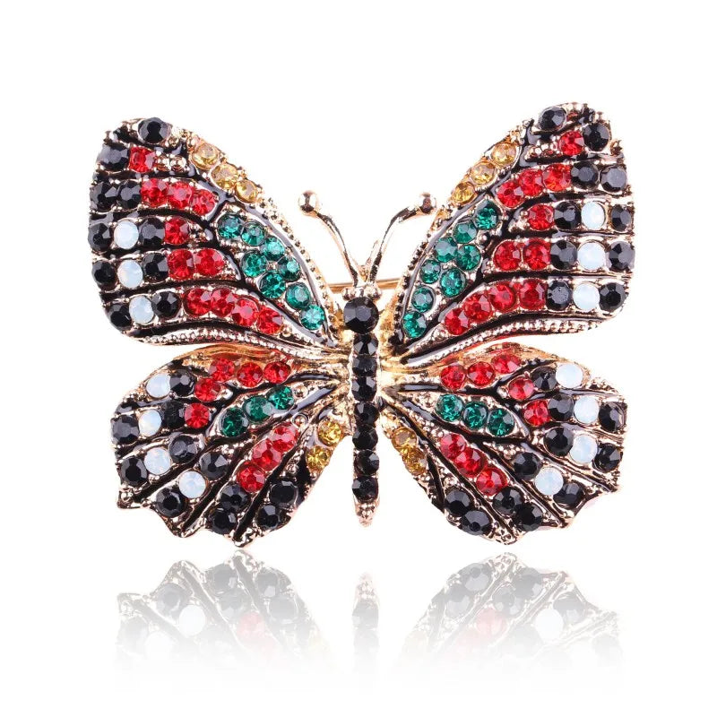 Rhinestone Butterfly Brooch, Glittering , Multi-color Optional, For Women Small Gift