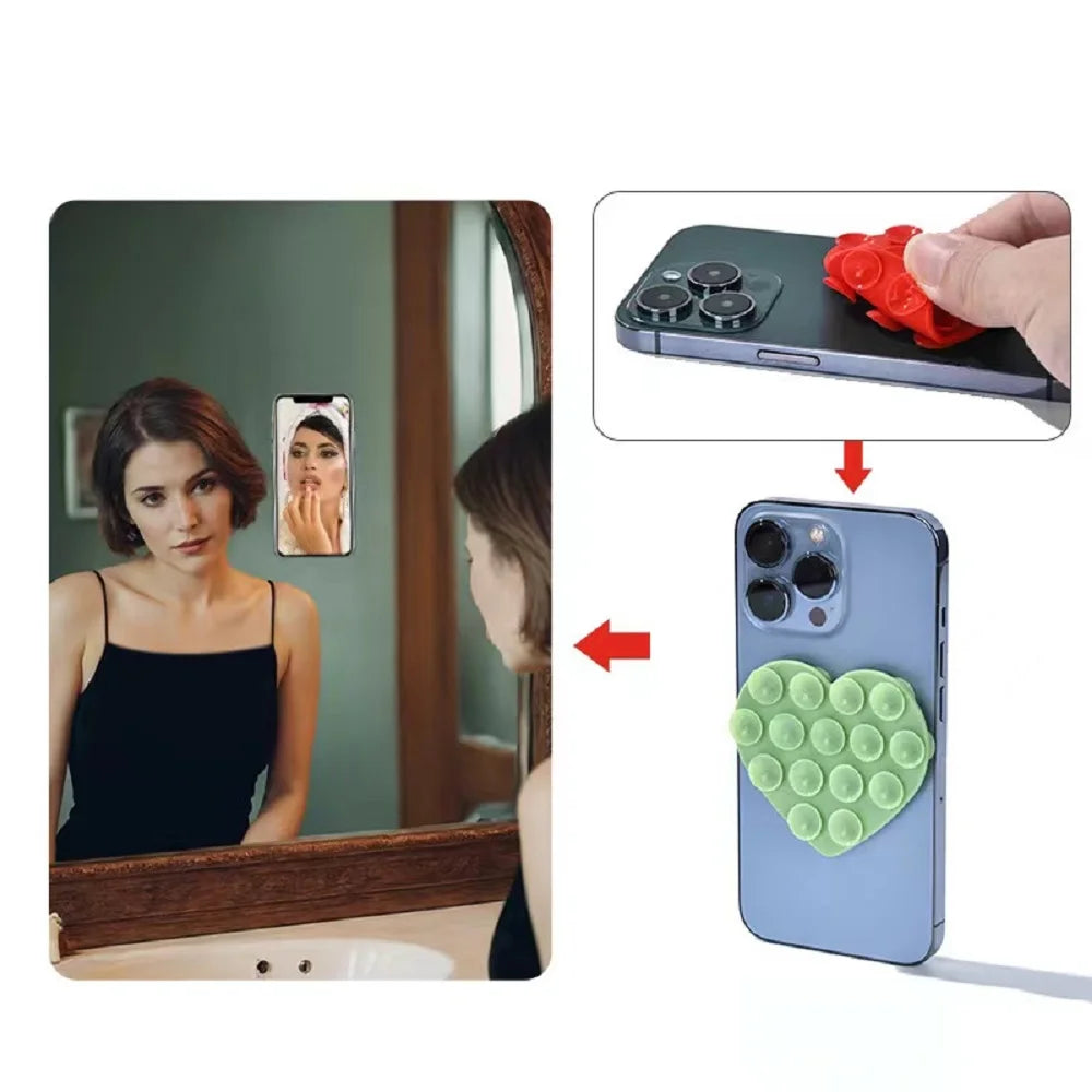 Silicone Heart Bag Bracket Retractable Folding Mobile Phone Bag Bracket Available In A Variety Of Colors