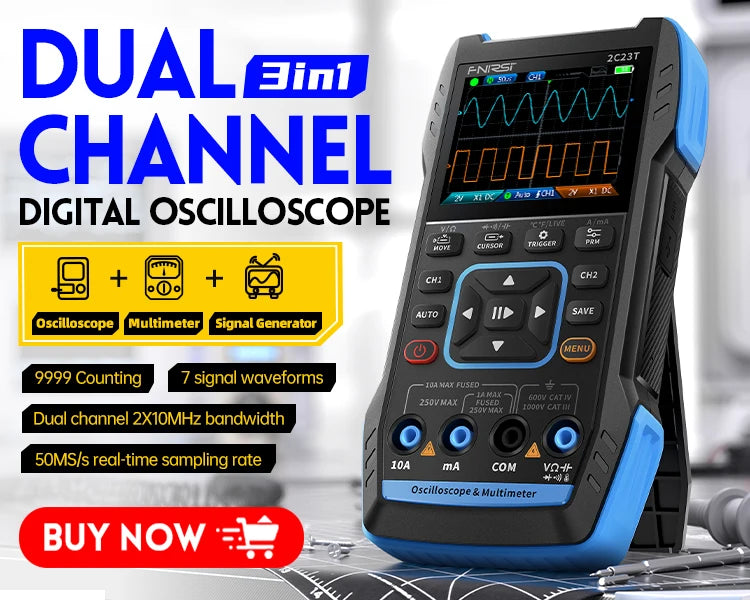 FNIRSI 1013D цифровой планшетный , двухканальный, пропускная способность 100 м, частота дискретизации 1GS, 7-дюймовый