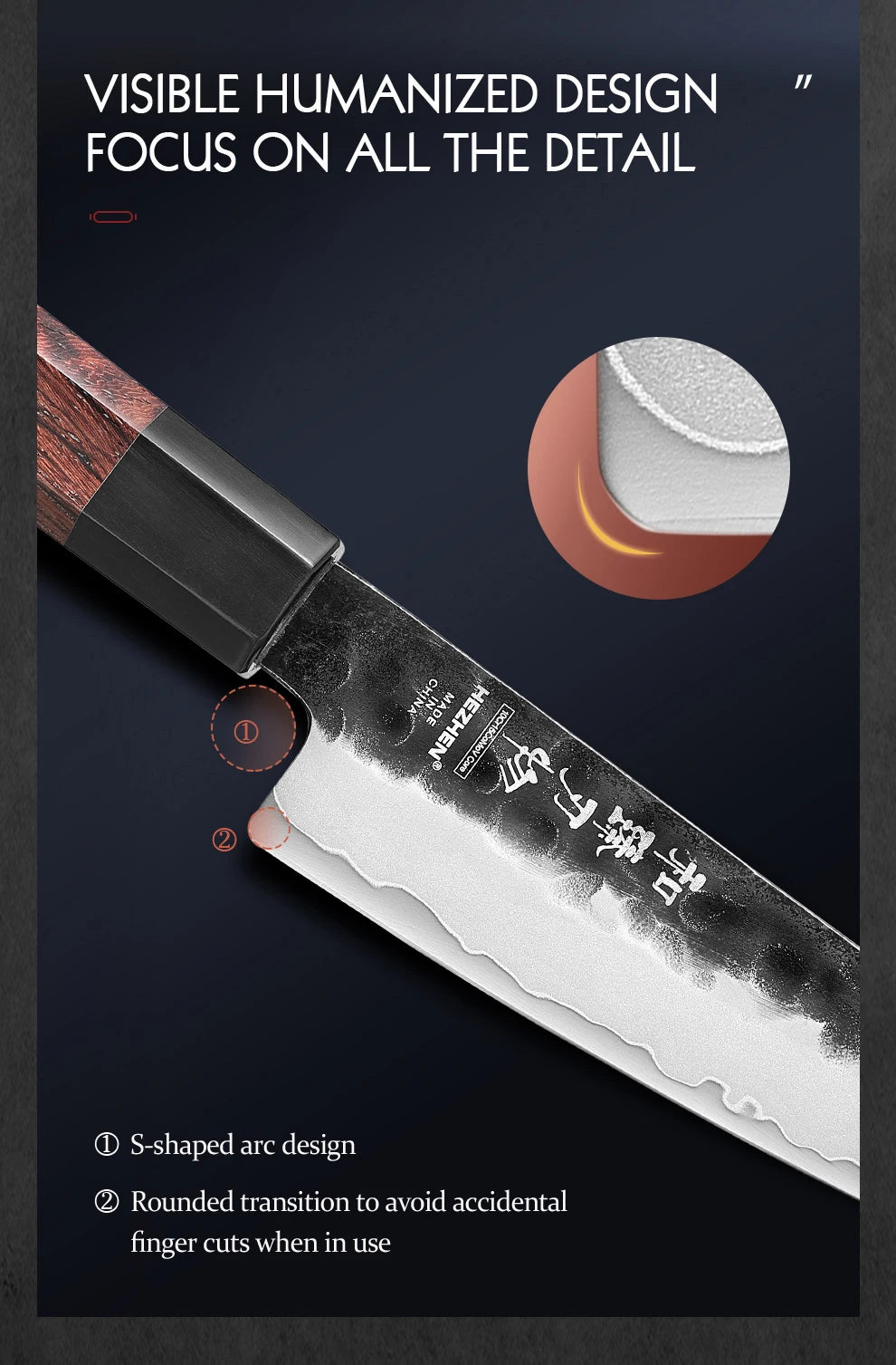 HEZHEN 5.5 Inches Utility Knife Stainless Steel Kitchen Cooking Knives Rosewood Handle With Gift Box Three-layer Composite Steel