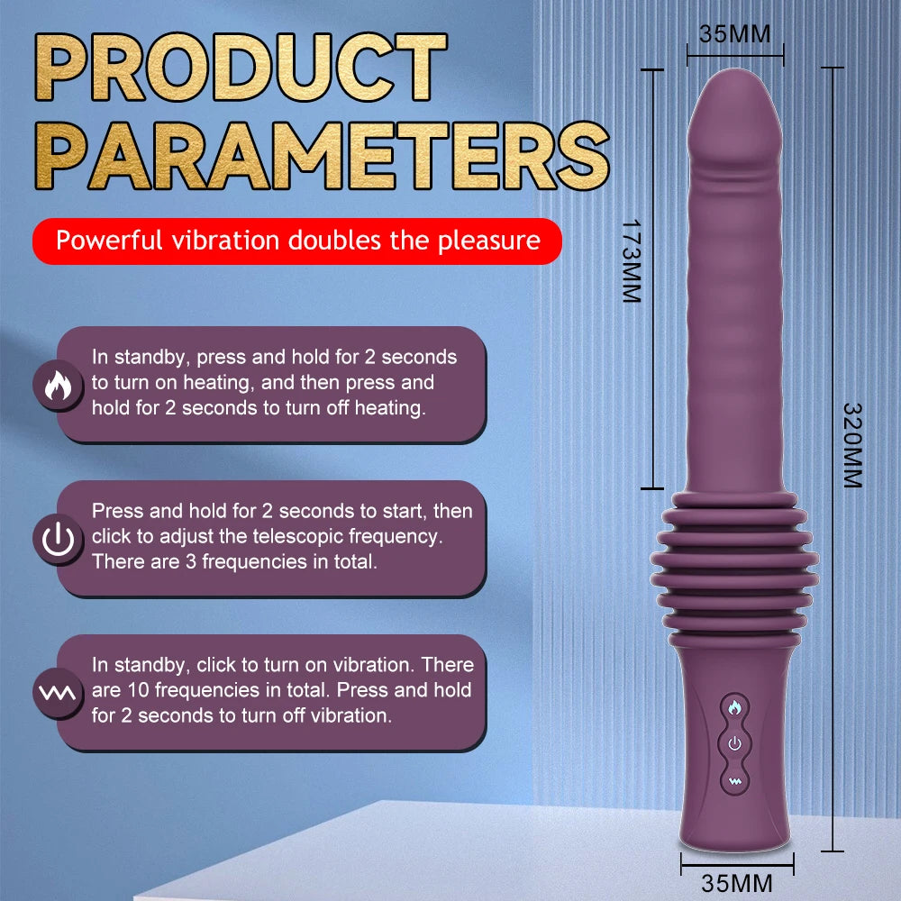 Automatic Thrusting Dildo Vibrator Sex Machine Vagina G Spot Telescopic Massager Retractable Clit Masturbation Sex Toy for Women